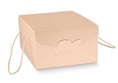 SCAT.COLOMBA gr.750 SFERE Rosa+CORDINO - Cm.29x22x13