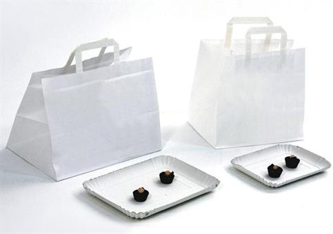 BAG PASTICCERIA Media cm.32x22 H.25 KRAFT Bianco
