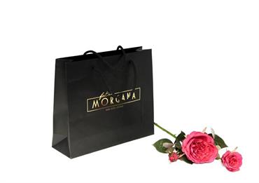 BAG Black SATIN LUSSO + STAMPA a CALDO - Cm.32x10x27
