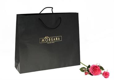 BAG Black SATIN LUSSO + STAMPA a CALDO - Cm.54x14x44