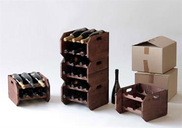 CANTINETTA sovrapp. NOCE 3+3 Bott. cm.31x34x23