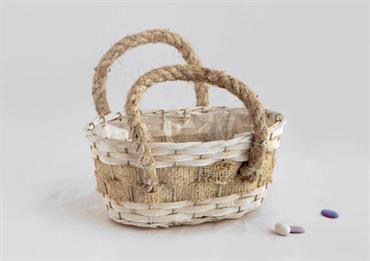 CESTO OVALE + JUTA - MANICO CORDA