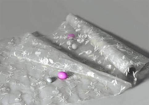 TELO ORGANZA+FIORE - Cm.41 mt.1,5