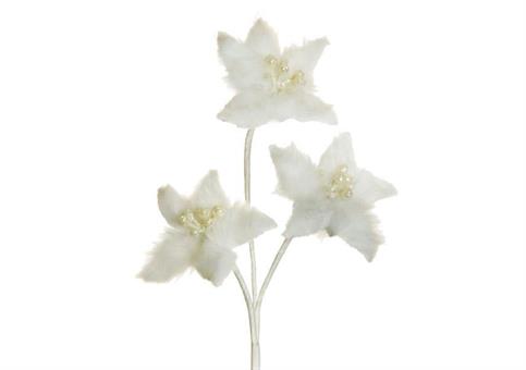 STELLA NATALE TRE FIORI cm.59 Bianca