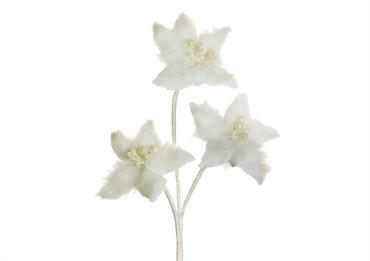 STELLA NATALE TRE FIORI cm.59 Bianca