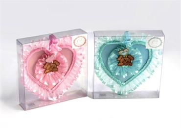FIOCCO NASCITA CUORE Rosa/Azzurro