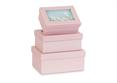 SET 1/3 SCATOLE ROSA con MARGHERITE interne