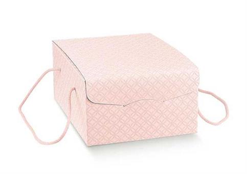 PORTA-COLOMBA da 1Kg MATELASSE' ROSA+CORD. cm.33X23X14