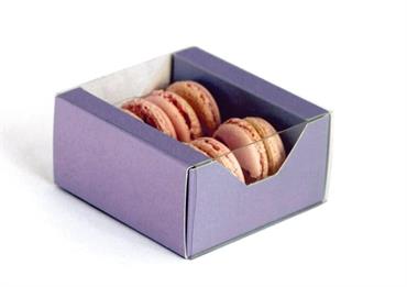 SCAT.con GUAINA trasp.+ ALVEARE da 4 MACARONES - Mm.97x90x48