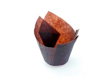 TULIP CUP Marron/Bianco TUBO Pz.180 - Fondo mm.50 h.80