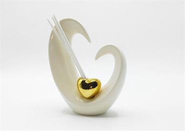 PROFUMATORE CUORE PORCELLANA con SCATOLA