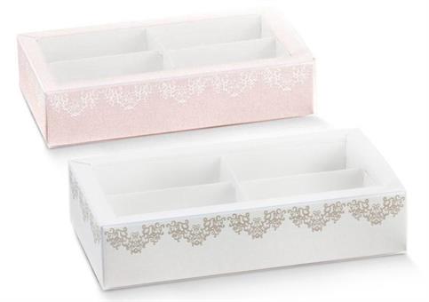 QUADRA+FASC. mm.145x75x35 CHANT.Bianco/Rosa CONF.10 pz.