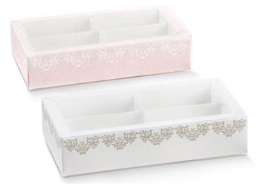 QUADRA+FASC. mm.145x75x35 CHANT.Bianco/Rosa CONF.10 pz.