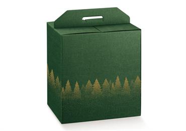 VALIG. PANETT. + BT. cm.33x25 h.35 GREEN FOREST