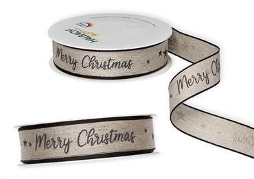 NASTRO LINO BUON NATALE mm.25 mt.15