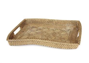 VASSOIO Sagomato RATTAN/NOCE cm.48x30 h.4,5