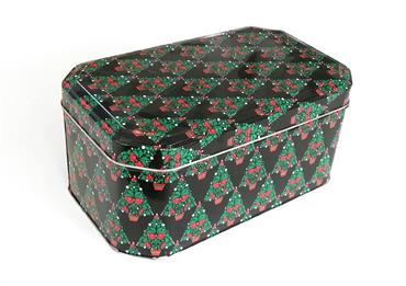 SCATOLA LATTA rettang. con ABETI cm.28x17x12