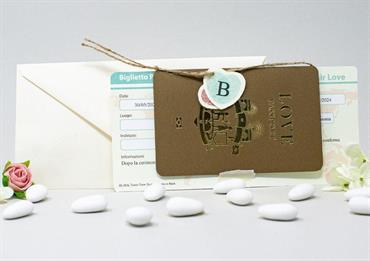 PARTECIPAZIONE LOVE PASSPORT con STAMPA PERSONALIZZATA