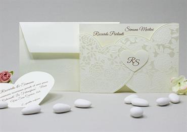 PARTECIPAZIONE FIORI e CUORI con STAMPA PERSONALIZZATA