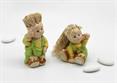 BIMBO/BIMBA di TERRACOTTA con CAPELLI di PAGLIA cm.9