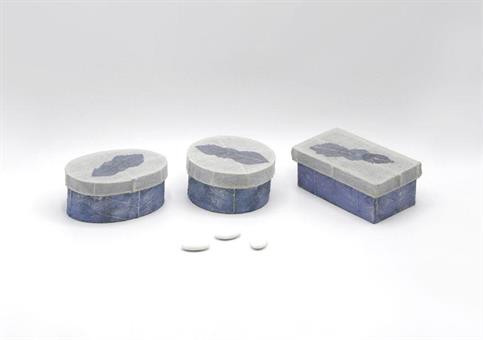 SCATOLA CARTAPESTA FOGLIE BLU