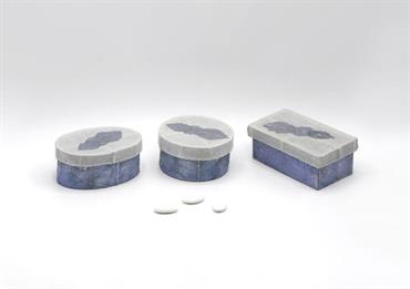 SCATOLA CARTAPESTA FOGLIE BLU