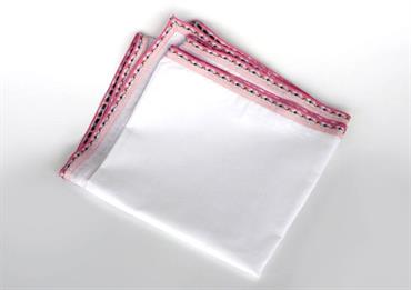 MUSSOLA Bianca BORDO ROSA cm.98x98