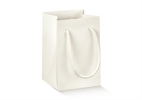 SHOPPER BOX + CORDINI cm.11x11x17 FIBRA Bianco