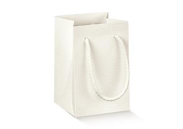 SHOPPER BOX + CORDINI cm.11x11x17 FIBRA Bianco