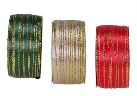 SATEN DOUBLE ROSSO B/ORO mm.6 mt.50