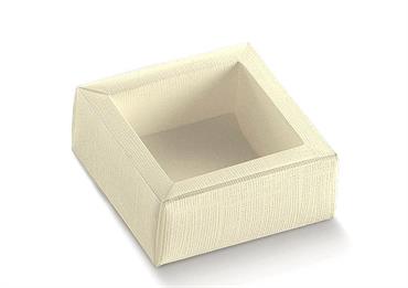 QUADRA+GUAINA SETA Avorio cm.12x12x3,2 n