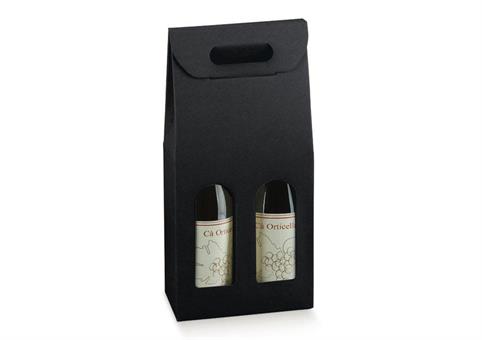 VALIG. 2 BT. cm.18x9x39 KRAFT NERO