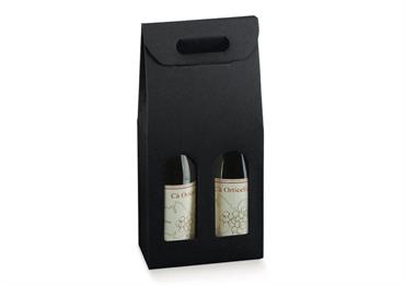 VALIG. 2 BT. cm.18x9x39 KRAFT NERO