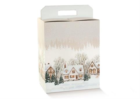 VALIG.PANETT+BOTT. cm.28x20x35 CHRISTMAS VILLAGE