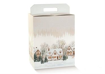 VALIG.PANETT+BOTT. cm.28x20x35 CHRISTMAS VILLAGE