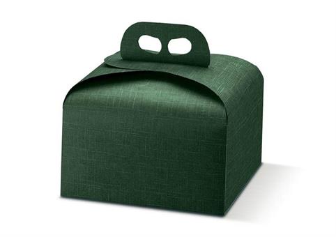 AST.PANETTONE cm.24,5x24,5x13 SETA VERDE