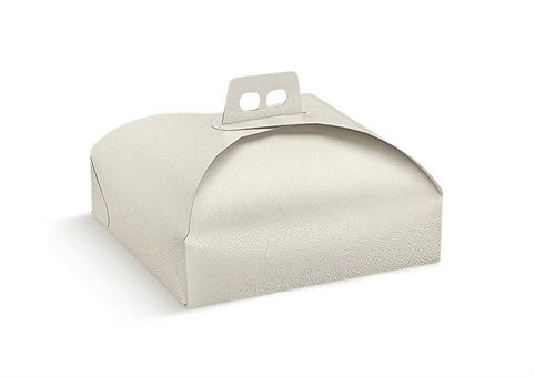PORTA-TORTA PELLE Bianco cm.23x23x7