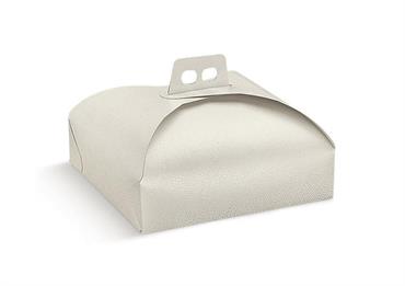 PORTA-TORTA PELLE Bianco cm.23x23x7