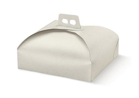 PORTA-TORTA PELLE BIANCO cm.27x27x7