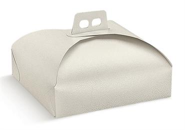 PORTA-TORTA PELLE Bianco cm.29x29x7