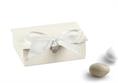 SCATOLA con PATTELLA SETA AVORIO mm.70x55x22