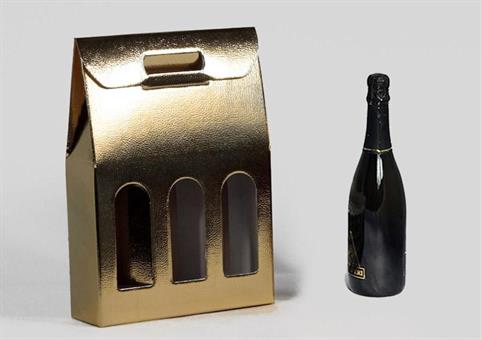 VALIG.+FINESTRA 3 Bt. PELLE Oro cm.27x9x38,5