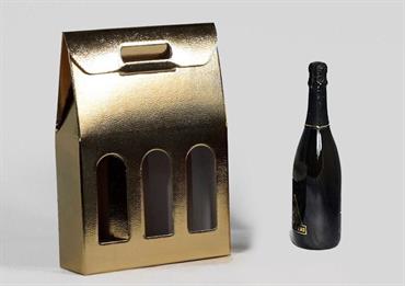 VALIG.+FINESTRA 3 Bt. PELLE Oro cm.27x9x38,5