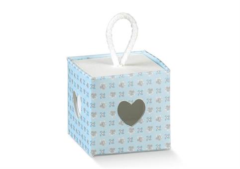 BOX + CORDINO cm.5x5x5 BLOOM AZZURRO