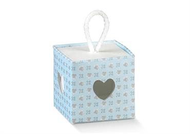 BOX + CORDINO cm.5x5x5 BLOOM AZZURRO