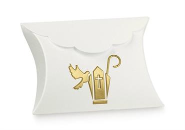BUSTA BIANCA COLOMBA ORO cm.8x8,5x3