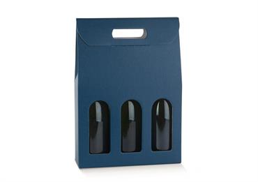 VALIG.+FIN. 3 Bt. cm.27x9x38.5 FIBRA Blu