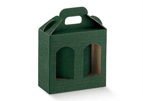 PORTA-VASETTI 2 FINESTRE SETA Verde cm.17x8x12