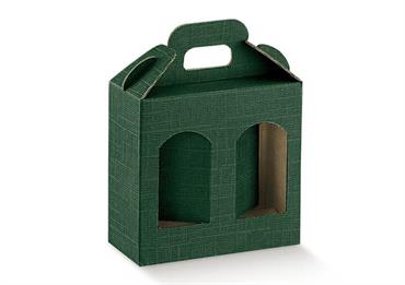 PORTA-VASETTI 2 FINESTRE SETA Verde cm.17x8x12