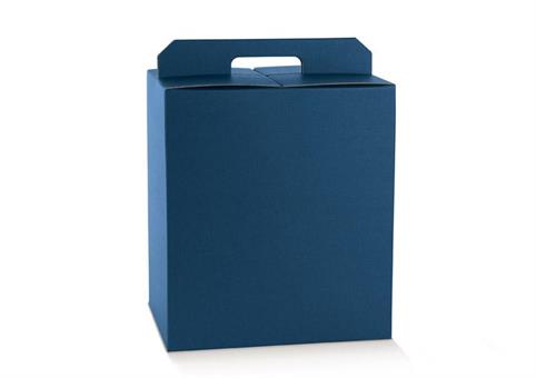 VALIG. PANETT.+ BOTT. cm.33x25x35 FIBRA BLU